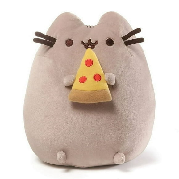 Zshan Pusheen Peluche Pizza à Grignoter, Animal en Peluche pour 8 Ans et Plus, 9,5 Po, Gris