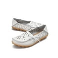 thumbnail image 6 of Frontwalk Women Flats Round Toe Boat Shoes Hollow Out Loafers Walking Casual Moccasins Womens Slip On White 9, 6 of 7