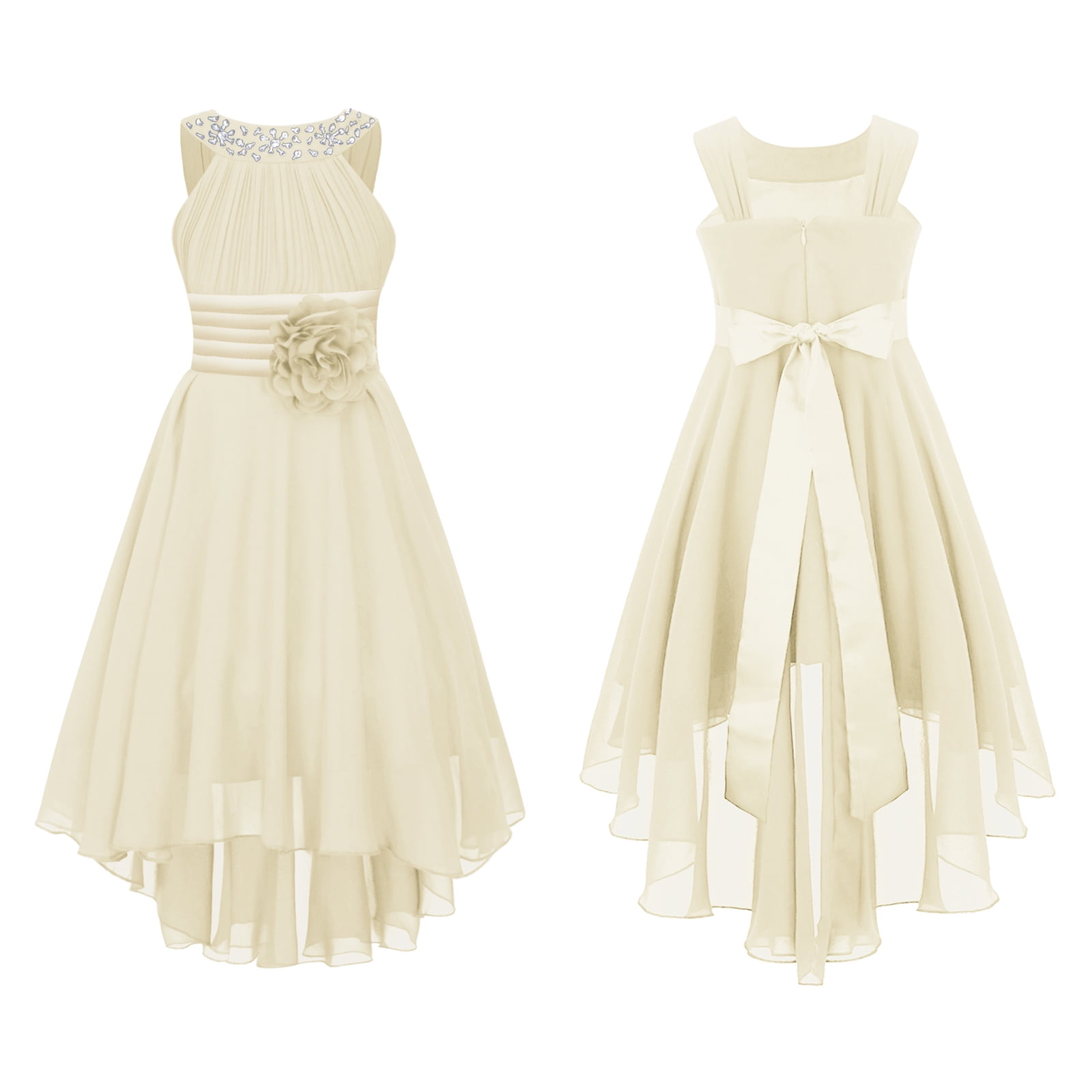 KIDS HIGH LOW HEM DRESS 4-10 YOUNG HEARTS