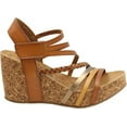 thumbnail image 2 of Blowfish Malibu Heidi Wood Womens Platform Sandals Multi Strap Wedge Sandals (Wood, Bee Honey, Amber/Mars, 7), 2 of 3