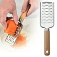 thumbnail image 2 of Kitchen Grater Stainless Steel with Wooden Handle Multi Purpose, Multifunctional Grater for Cheese Vegetable, Cheese Zesting Citrus, Zester Tool, 1 Grater, 2 of 7