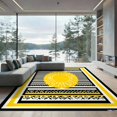 thumbnail image 2 of ODIKA 6'x9' Ultra-Soft Area Rug, Layered Welcome Door Stripe Border Motif Velvet Doormat Striped None Washable, Bare feet friendly, Silk-Touch for Guest Room, Bedroom, 2 of 7