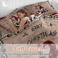 thumbnail image 4 of Merry Christmas Bedding Duvet Cover Set Full Size 4 Pieces Winter Xmas Dwarfs Poinsettia Red Green Wooden Bedding Set with Zipper Closure,1 Comforter Cover 86x86 Inches 1 Flat Sheet & 2 Pillow Cases, 4 of 7