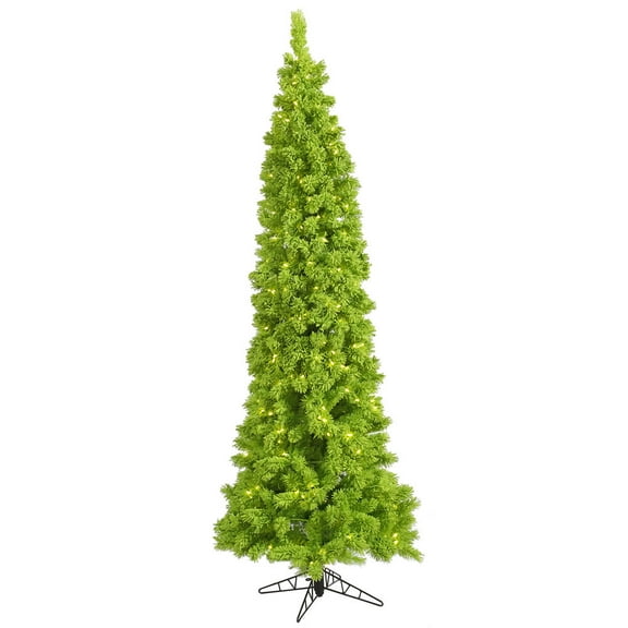 Vickerman 78" Fir Dura-lit LED Artificial Christmas Tree in Flocked Lime Green