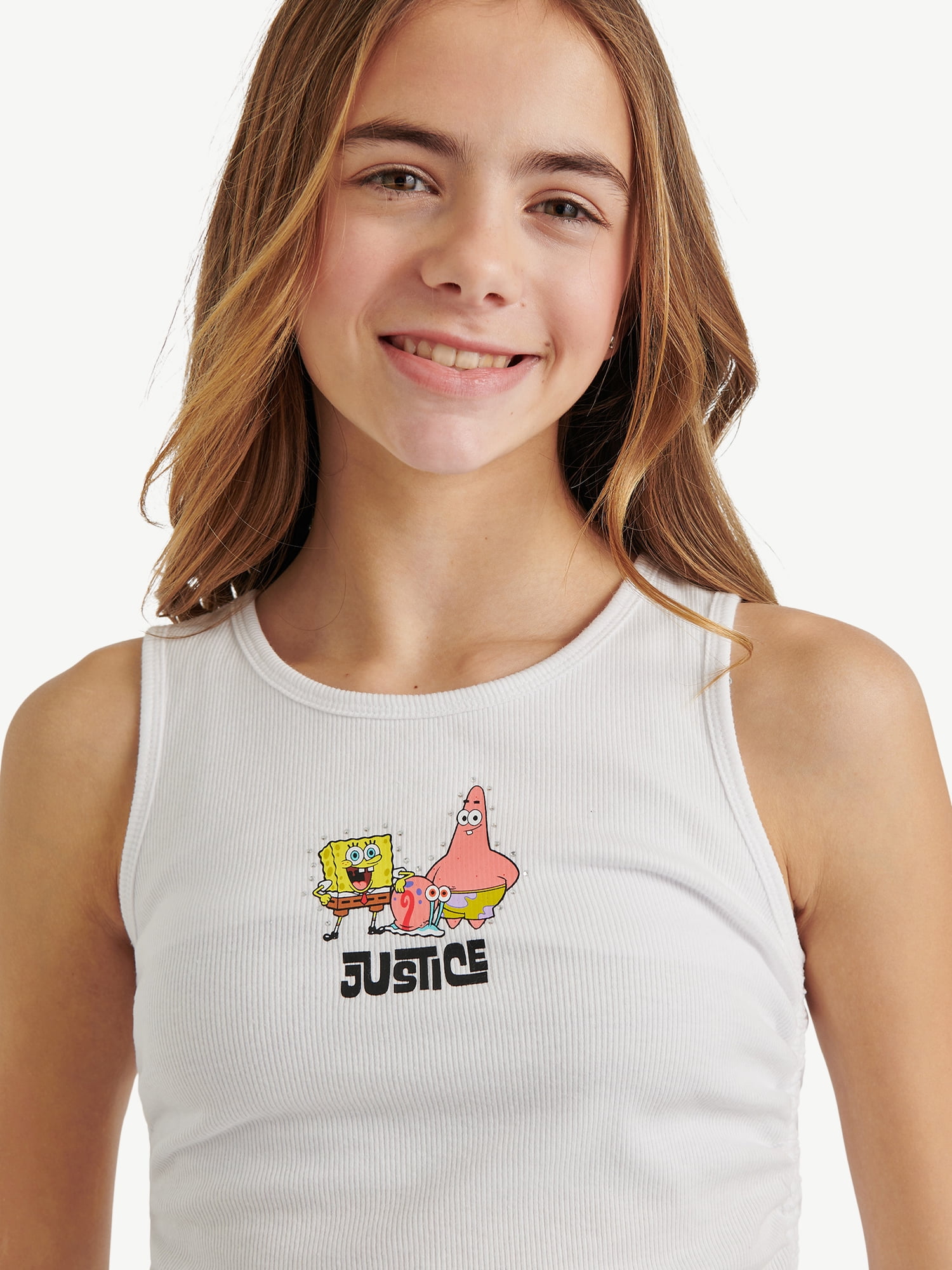 SpongeBob X Justice Girls Side Cinch Tank, Sizes XS - XLP