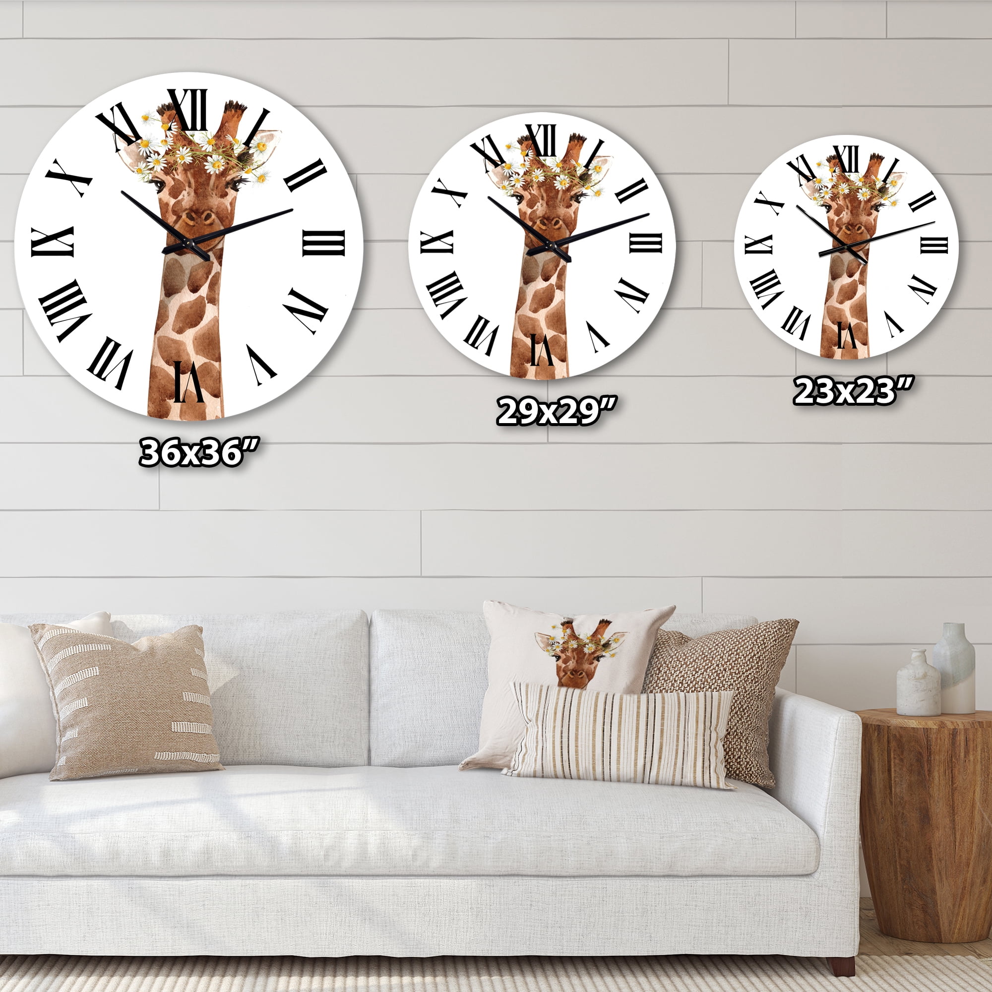 Designart 1 in Quartz Farmhouse Wall Clock