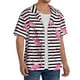 thumbnail image 2 of Fotbe Flamingos Camisa Estampada de Manga Corta para Hombre, Casual de Verano, Estilo Playero, Sin Arrugas-Large, 2 of 5