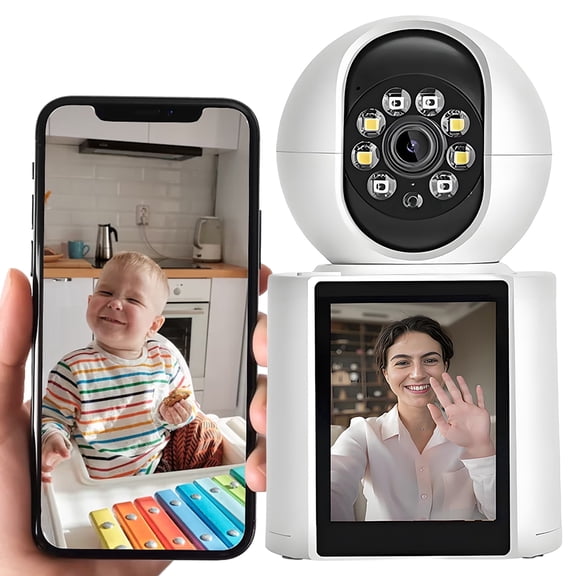 1080P Wifi Video Baby Monitor with 2.8" HD Ips Screen, Two-Way Audio, Remote App Control, Night Vision Indoor Camera for Baby & Pet Monitoring, TF Card Support
