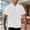 White, variant on Mens Polo Shirts Classic Fit Striped Tops for Everyday Work, Short Sleeve Summer Tees