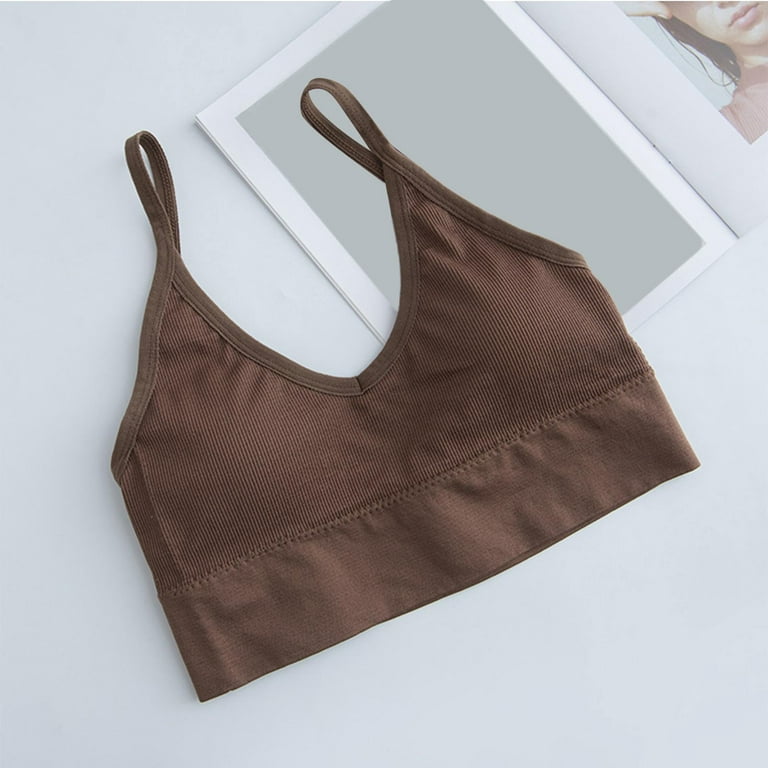  Women Solid Color Sling Internal Bra With Chest Pad