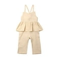 thumbnail image 1 of Toddler Kids Overall Ruffle Bandage Jumpsuit Bodysuit One-Pieces Sunsuit Outfit, 1 of 9