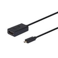 thumbnail image 2 of Monoprice HDMI Female to Micro HDMI Male Passive Cable - 3 Feet - Black | High Speed, Small Diameter, 4K@60Hz, 18Gbps, 36AWG, Compatible with GoPro Hero 7 / Black Hero 5 4 6 Sony A6000 A6300 -, 2 of 6