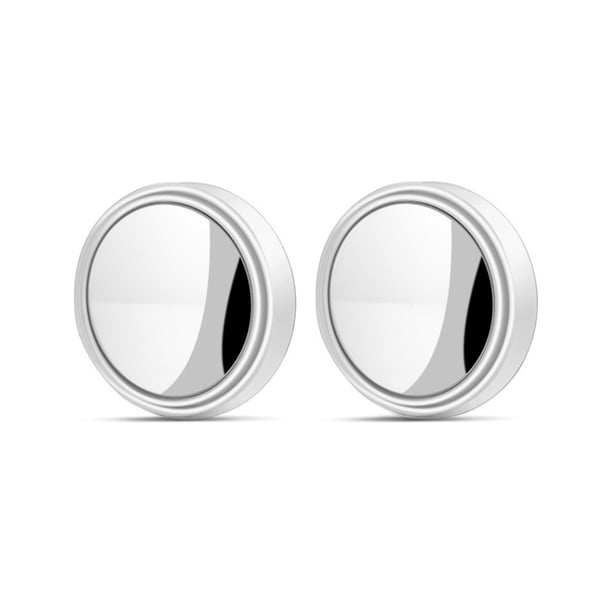 Scienceny Espejo de punto ciego para coche, 2 piezas, autoadhesivo, resistente, sin marco, 360 grados, accesorios de pieza retrovisora Automoción decorativa y accesorios Blanco