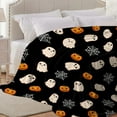 thumbnail image 5 of Halloween Cute Ghost Blanket Pumpkin Spider Web Flannel Throw Blanket for Bed Sofa Travel All Season Pets 40"x30", 5 of 6
