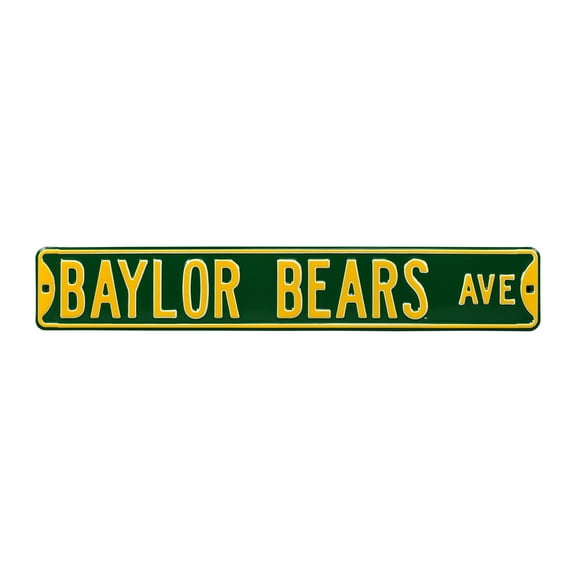 Green Baylor Bears 6" x 36" College Ave Street Sign
