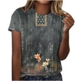 thumbnail image 2 of ALLLIST Womens Tops Plus Size Blue Floral Crew Neck Casual Short Sleeve T-Shirts Ladies Tops and Blouses XXL, 2 of 4