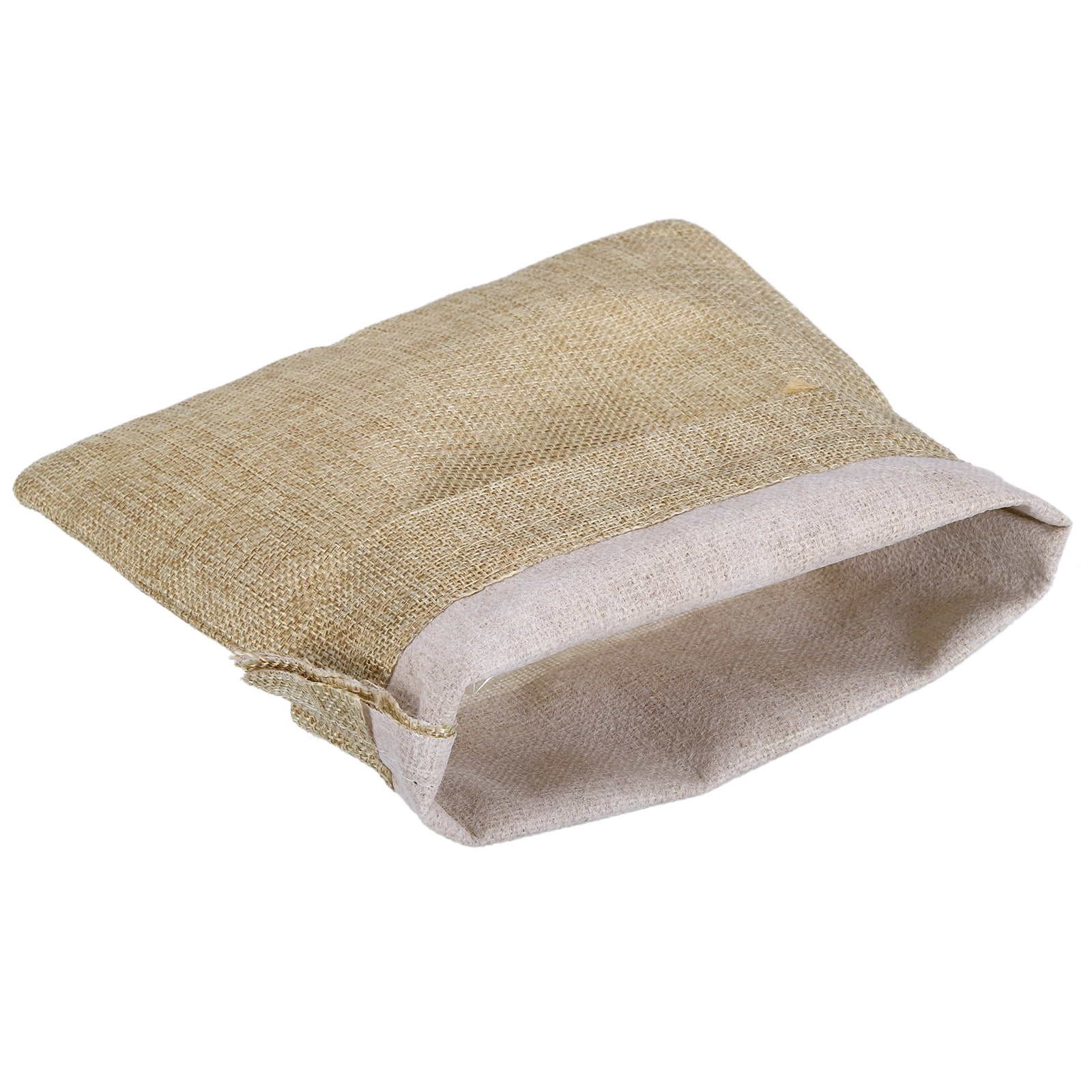 Unique Bargains Coin Money Sacks Bag with Drawstring Closure Beige 10" x 8"