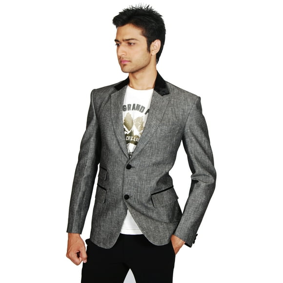 Stylish Modern Grey Linen Blazer for Men. This product is custom made to order.