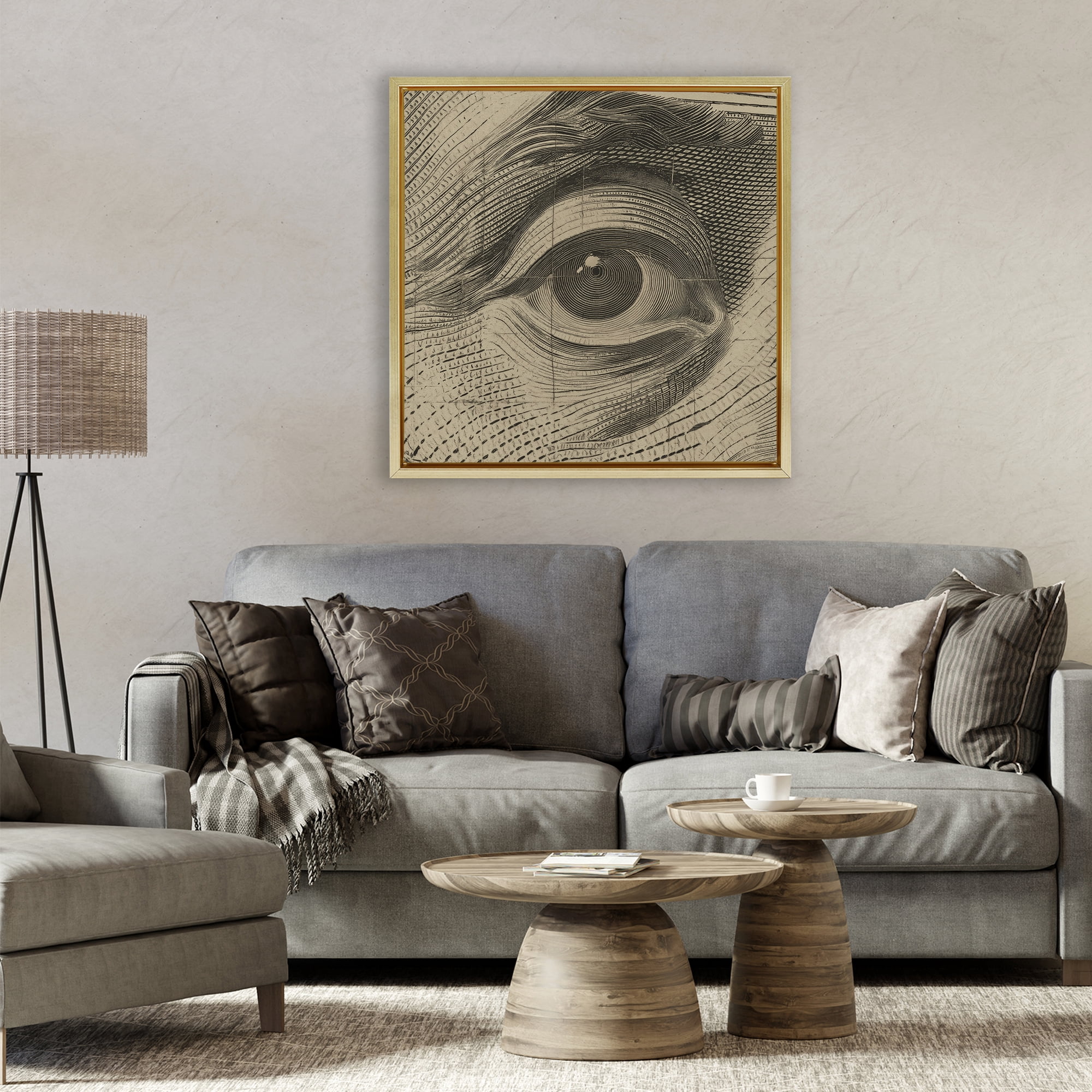 Stupell Industries Franklin's Gaze Eye Gold Framed Floater Canvas Wall Art, design by Svetlana Aleynikova