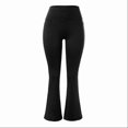 thumbnail image 5 of TGPMGRZ 28"/30"/32" Yoga Pants Women Wide Leg Yoga Pants with Pockets for Women Flare Leggings Bootcut Work Dress Pants #01 Black Size XXL, 5 of 6