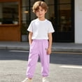 thumbnail image 5 of SJLDQY Boys Joggers Elastic Waist Wide Leg Sweatpants Summer Lightweight Casual Athletic Trousers with Pockets, 5 of 8