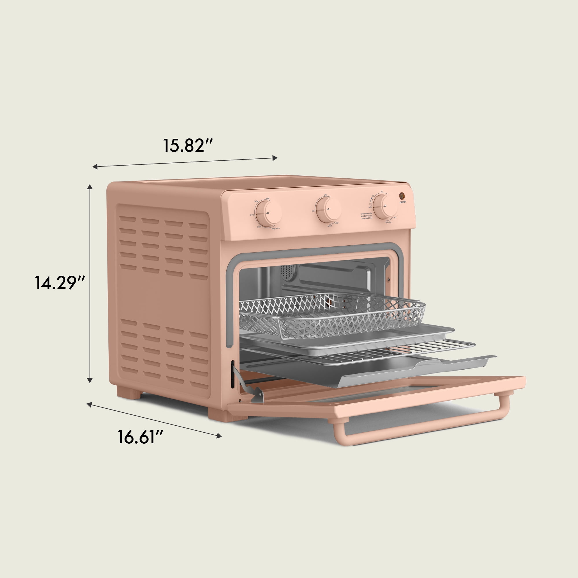 bella 6-Slice Air Fry Toaster Oven with 7 Preset Cooking Options and EverGood™ Nonstick Coated Trays, Blossom