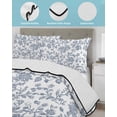 thumbnail image 4 of Quilts Twin Size, Blue Flower Soft Comforter Bedding Set for Bed, Vintage Farmhouse Boho Leaf Spring Summer Lightweight Quilted Bedspread with Pillow Cover(2 Pieces) for All Season, 68x86 Inch, 4 of 6