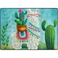 thumbnail image 3 of GZHJMY Cute Llama with Cactus Non Slip Area Rug for Living Dinning Room Bedroom Kitchen, 4' x 5'(48 x 63 Inches), Llama Nursery Rug Floor Carpet Yoga Mat, 3 of 6