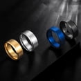 thumbnail image 5 of Jewmon Blue Wedding Band Stainless Steel Mens Ring 4PCS Ring Set Birthday Gift for Husband Boyfriend, 5 of 9