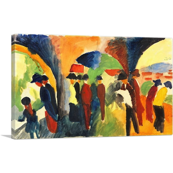 ARTCANVAS Unter Den Lauben Von Thun 1913 Canvas Art Print by August Macke - Size: 26" x 18" (1.50" Deep)