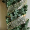 thumbnail image 3 of Northlight Sparkling Gold Chevron Wired Christmas Craft Ribbon 2.5" x 10 Yards, 3 of 3