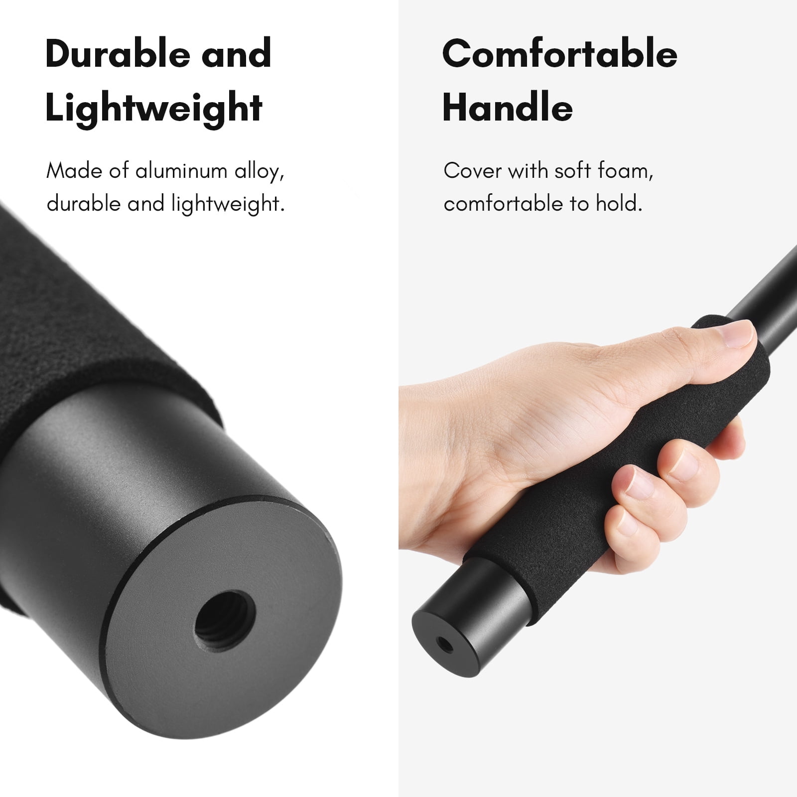 Andoer Handheld Microphone Boom Arm 6-Section Extendable Mic Arm Aluminum Alloy Boom Pole for Microphones 1/4 Inch Screw & Thread with Foam Grip Locks 46cm-200cm/18.1in-78.7in Adjustable Le