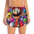 thumbnail image 4 of Lsque Mario Printed Women's Running Shorts with Liner Pockets,Elastic Quick Dry Workout Athletic Gym Yoga Shorts,Womens High Waist Shorts-X-Large, 4 of 9