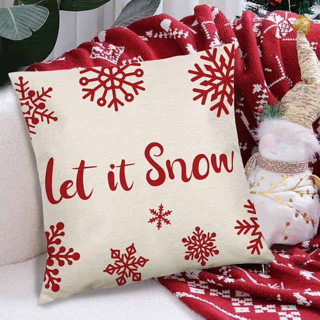 Funda de almohada navideña de 45 x 45 cm, funda decorativa para almohada navideña de invierno | Funda de cojín de poliéster suave con cremallera invisible
