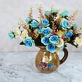 thumbnail image 4 of Artificial Rose Bouquet Simulation Floral artificial rose Decor Wedding Banquet Ceremony Fake Rose Flower, Blue, 4 of 7