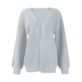 thumbnail image 6 of Chunky Cardigan Sweaters for Women Lantern Long Sleeve Open Front Oversized Cardigans with Pockets Knit Jacket Outerwear, 6 of 8