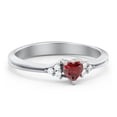 thumbnail image 1 of Birthstone Heart Ring with Shoulder Accents - Garnet (January), 1 of 4