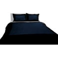 thumbnail image 3 of DNG Creations 5 Piece Two Tone Pinch Pleated Duvet Cover With Zipper Closure & Corner Ties 100% Egyptian Cotton ( Solid Black/ Navy Blue - Oversized Queen ), 3 of 4