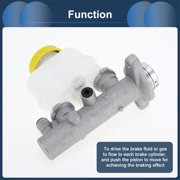 Brake Master Cylinder Reservoir No.460101E412 for Nissan Altima 1993-2000 Hydraulic Master Cylinder Silver Tone White Aluminum Alloy 1 Pc