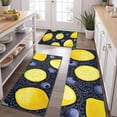 thumbnail image 2 of Yellow Lemon Blueberries DarkBlue Pattern Kitchen Rugs Sets Of 3,Kitchen Runner Rugs Non Skid Washable,Decorative Kitchen Floor Mats for Kitchen,Sink,Laundry,17"x30"+ 17"x47" + 17"x59", 2 of 6