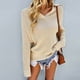 thumbnail image 5 of Pntutb - Jersey de manga larga con cuello en V para mujer a la moda Pntutb Pntutb-3157, 5 of 8