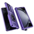 thumbnail image 6 of Elegant Choise Case for Samsung Galaxy Z Fold 5 5G Shockproof Pone Cover with Slide Camera Lens Protector and Ring Stand, Purple, 6 of 20
