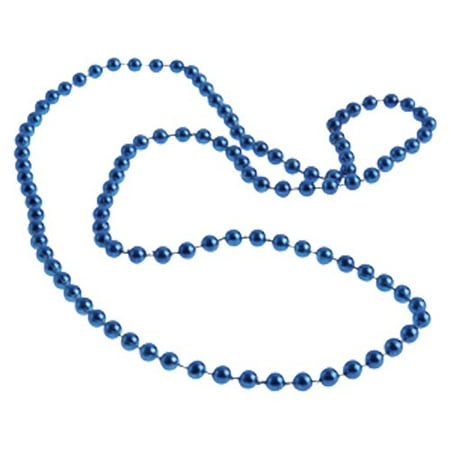 BLUE METALLIC 6MM BEAD NECKLACES, SOLD BY 28 DOZENS