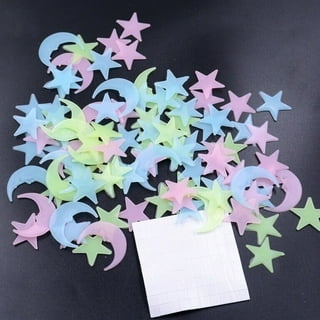 HEVIRGO 100/40Pcs 3D Glow in the Dark Stars Ceiling Wall Stickers Cute  Living Home Decor