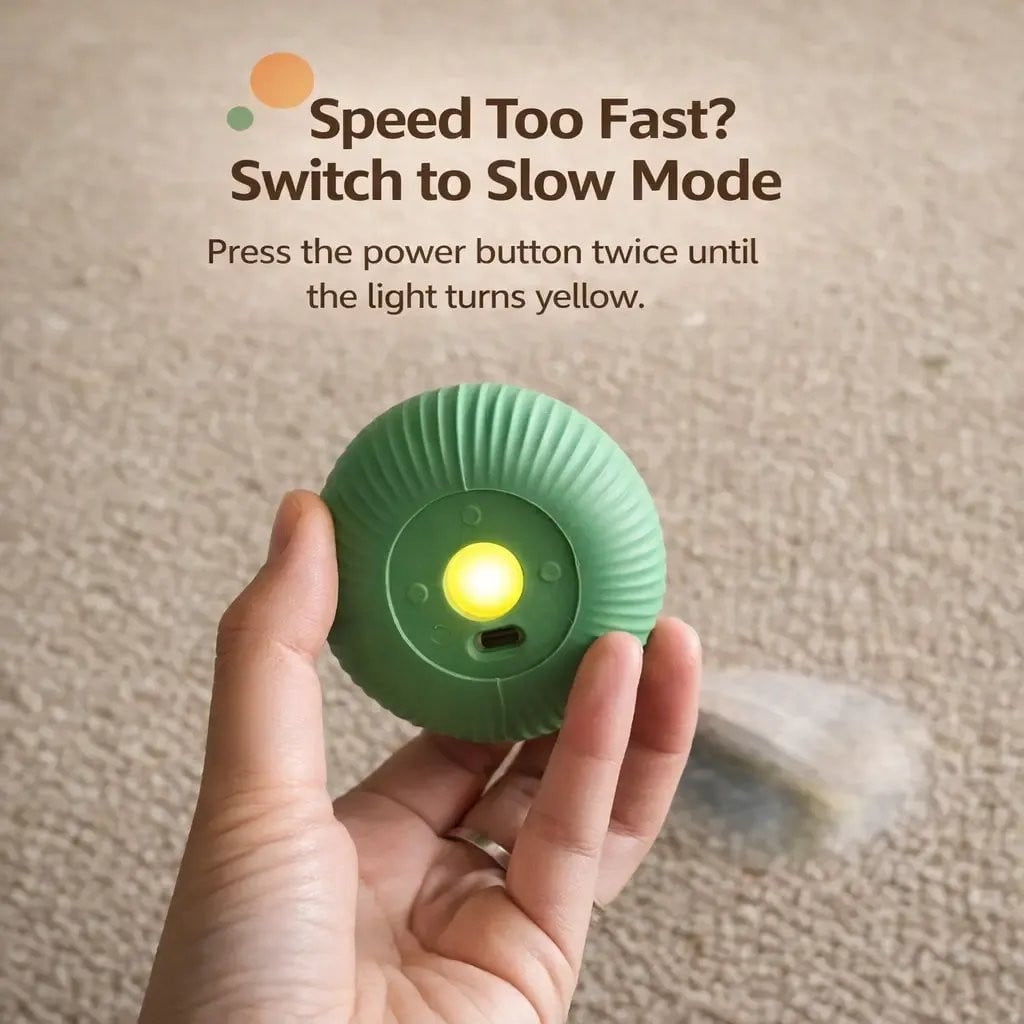 2026 New Interactive Dog Toys with Rotating Cotton Rope,Automatic Moving Interactive Cat Toy,3 Speed Modes, USB Rechargeable Smart Motion Rolling Ball with Tail Rope,Indoor for Kittens & Small Dogs