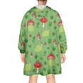thumbnail image 2 of Red Mushroom Frog Green Pattern Wearable Oversized Blanket,Wearable Blanket Hoodie for Adults,Cozy Hooded Blankets with Super Pockets,Super Warm Fuzzy Pullover for Women & Men, 2 of 6