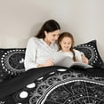 thumbnail image 5 of Homewish Bohemian Sun Moon Queen Comforter Set, Mystic Astrology Galaxy Bedding Sets, Black White Reversible Bedding Comforter Set, Microfiber Bedroom Decor, 3 Pieces, 5 of 8