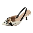thumbnail image 2 of Miluxas Slingback Kitten Heels for Women Heeled Pumps Pointed Closed Toe Heels Vintage Stiletto Pumps Shoes Black 6.5(38), 2 of 9