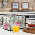 thumbnail image 5 of Toaster Covers 2 Slice, Vintage Wood with Floral Waterproof Bread Machine Cover Fits for Standard 2 Slice Toasters, Home Decor Toaster Protection with Hanging Rope, 5 of 7