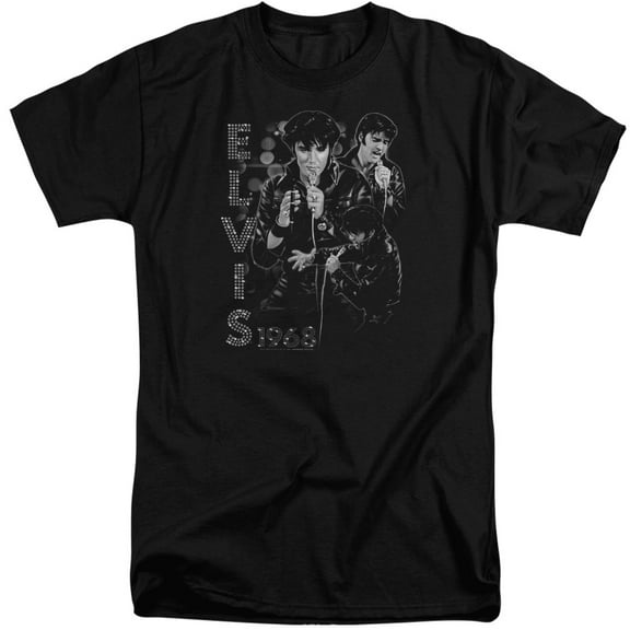 Elvis Presley Leathered S/S Adult Tall Black